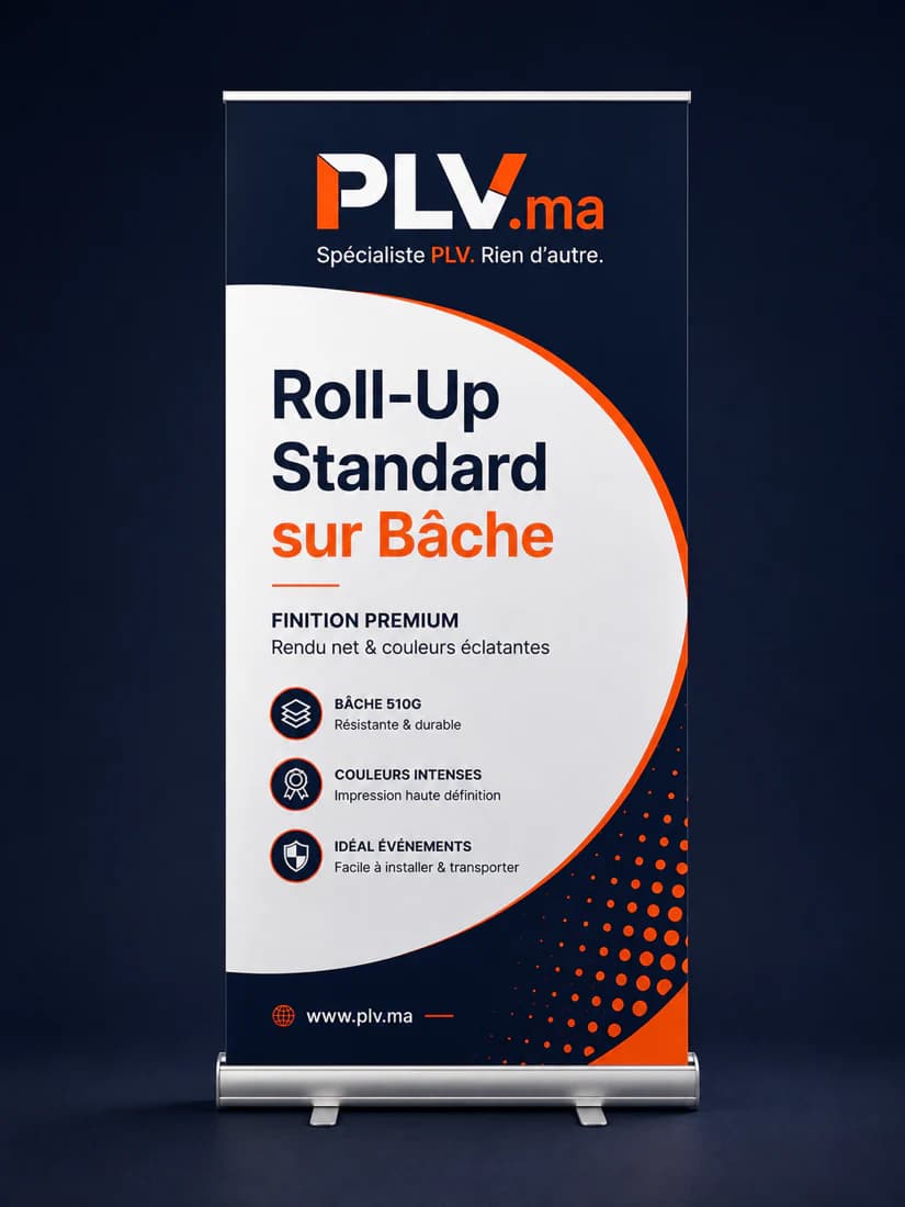Roll-Up Standard — support publicitaire PLV au Maroc